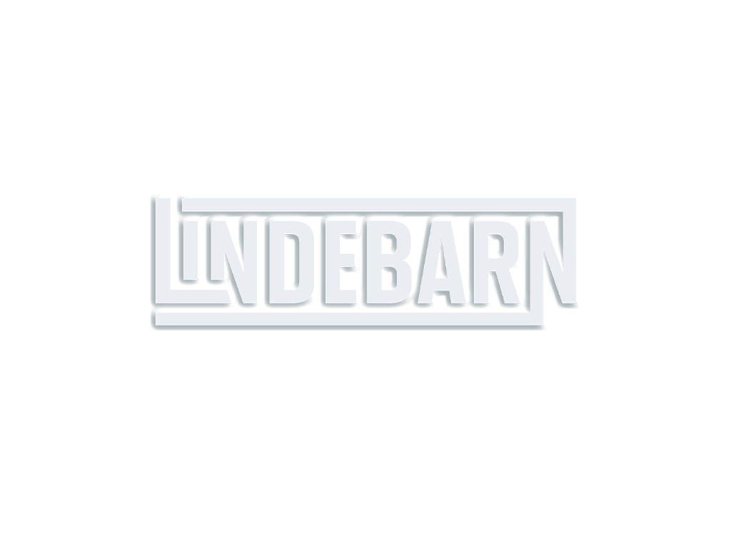 Embossed Lindebarn logo on white background